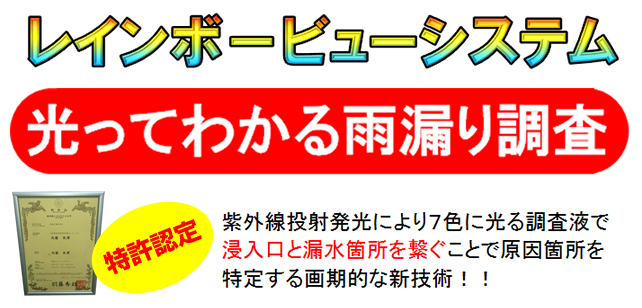 レインボービューシステム　光ってわかる雨漏り調査
